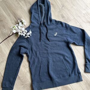 Asics Navy Blue Hoodie Sweatshirt Size Small